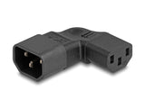Delock Netzadapter IEC 60320 - C14 auf C13, Stecker / Buchse, 10 A, 90° links / rechts gewinkelt