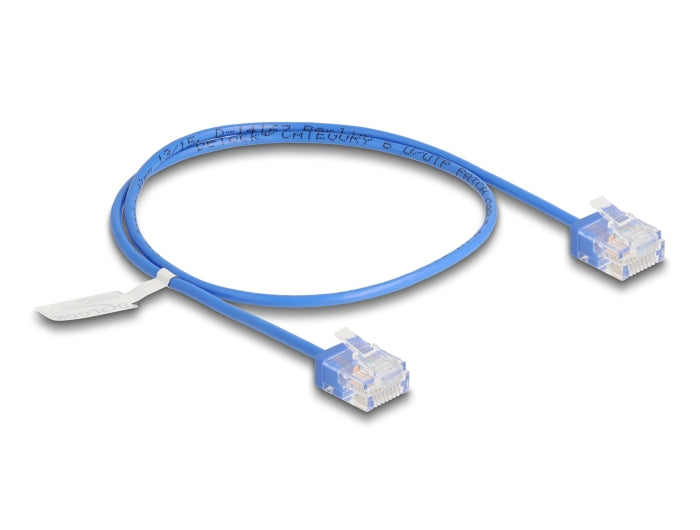 Delock RJ45 Netzwerkkabel Cat.6 UTP Ultra Slim 0,5 m blau mit kurzen Steckern