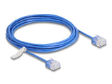 Delock RJ45 Netzwerkkabel Cat.6 UTP Ultra Slim 3 m blau mit kurzen Steckern