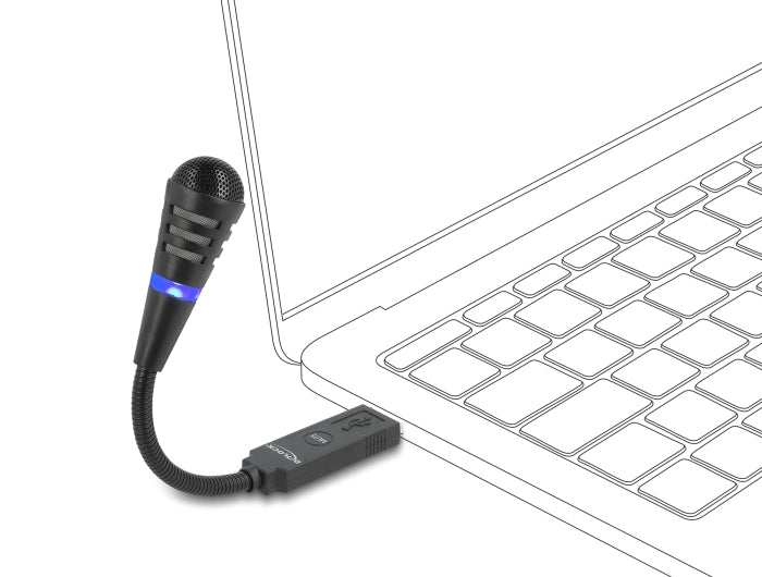 Delock USB Mikrofon mit Schwanenhals und Mute Button