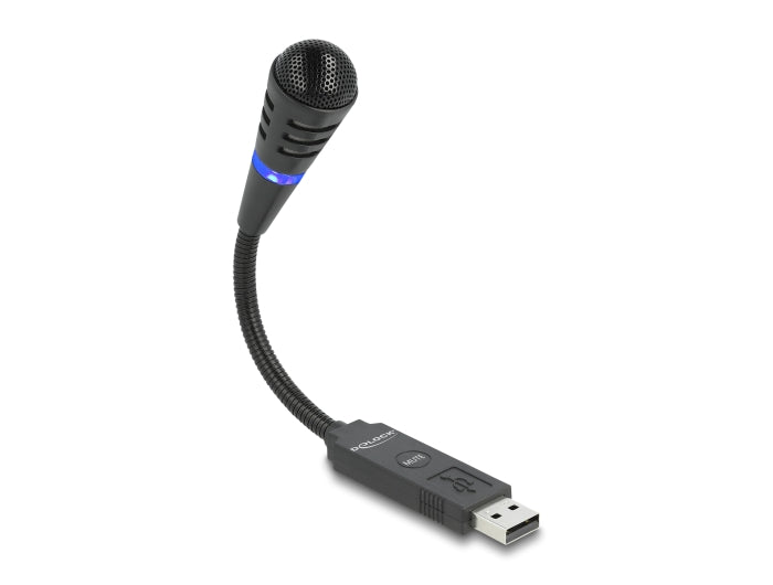 Delock USB Mikrofon mit Schwanenhals und Mute Button