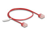 Delock RJ45 Netzwerkkabel Cat.6 UTP Ultra Slim 0,5 m rot mit kurzen Steckern