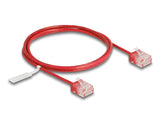 Delock RJ45 Netzwerkkabel Cat.6 UTP Ultra Slim 1 m rot mit kurzen Steckern
