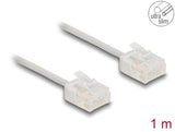 Delock RJ45 Netzwerkkabel Cat.6 UTP Ultra Slim 1 m grau mit kurzen Steckern