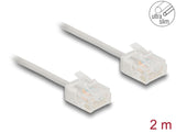 Delock RJ45 Netzwerkkabel Cat.6 UTP Ultra Slim 2 m grau mit kurzen Steckern