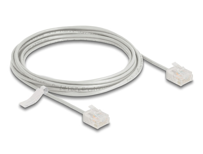 Delock RJ45 Netzwerkkabel Cat.6 UTP Ultra Slim 3 m grau mit kurzen Steckern