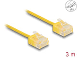 Delock RJ45 Netzwerkkabel Cat.6 UTP Ultra Slim 3 m gelb mit kurzen Steckern