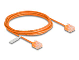 Delock RJ45 Netzwerkkabel Cat.6 UTP Ultra Slim 2 m orange mit kurzen Steckern