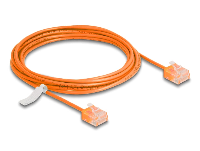 Delock RJ45 Netzwerkkabel Cat.6 UTP Ultra Slim 3 m orange mit kurzen Steckern