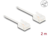 Delock RJ45 Netzwerkkabel Cat.6 UTP Ultra Slim 2 m weiß mit kurzen Steckern