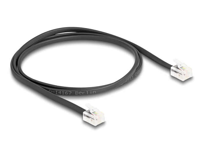 Delock Telefonkabel RJ11 Stecker zu RJ11 Stecker schwarz 1 m