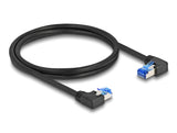 Delock RJ45 Netzwerkkabel Cat.6A S/FTP rechts / links gewinkelt 1 m schwarz