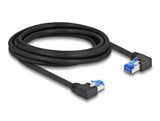 Delock RJ45 Netzwerkkabel Cat.6A S/FTP rechts / links gewinkelt 3 m schwarz