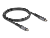Delock USB 40 Gbps Daten- und Schnellladekabel koaxial 1 m 8K 60 Hz USB PD 3.1 Extended Power Range 240 W