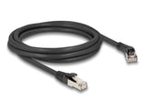 Delock RJ45 Netzwerkkabel Cat.8.1 S/FTP Stecker 45° nach rechts gewinkelt zu Stecker gerade bis 40 Gbps 2 m schwarz