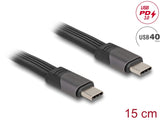 Delock USB 40 Gbps FPC Flachbandkabel USB Type-C™ zu USB Type-C™ 15 cm PD 3.0 100 W E-Marker