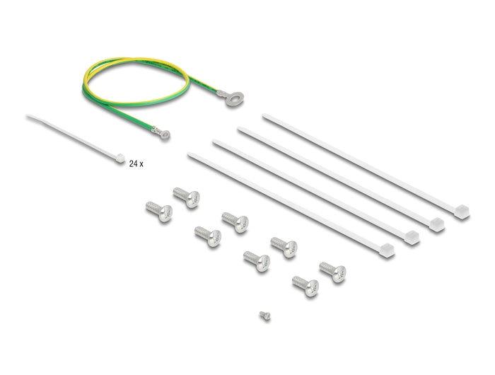 Delock 19″ Kabelabfangschiene für Netzwerkkabelverbinder mit LSA Anschluss 24 Port Metall
