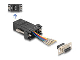 Delock D-Sub 9 Pin Buchse zu RJ12 Buchse Montagesatz schwarz