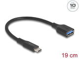 Delock USB 10 Gbps Adapter USB Type-C™ Stecker zu Typ-A Buchse 19 cm 60 W QC 3.0 schwarz