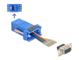 Delock D-Sub 9 Pin Buchse zu RJ12 Buchse Montagesatz blau