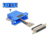 Delock D-Sub 25 Pin Buchse zu RJ12 Buchse Montagesatz blau