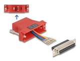 Delock D-Sub 25 Pin Buchse zu RJ12 Buchse Montagesatz rot