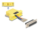 Delock D-Sub 25 Pin Buchse zu RJ12 Buchse Montagesatz gelb
