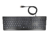 Delock USB Tastatur kabelgebunden 1,5 m schwarz mit XXL Buchstaben und Beleuchtung
