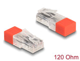 Delock RJ45 Stecker mit Abschlusswiderstand 120 Ohm rot