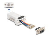 Delock D-Sub 9 Pin Buchse zu RJ12 Buchse Montagesatz weiß
