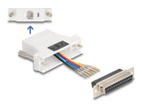 Delock D-Sub 25 Pin Buchse zu RJ12 Buchse Montagesatz weiß