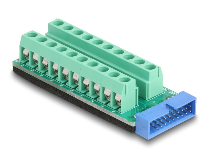 Delock USB Pfostenstecker zu Terminalblock Adapter 20 Pin