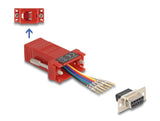 Delock D-Sub 9 Pin Buchse zu RJ12 Buchse Montagesatz rot