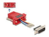 Delock D-Sub 15 Pin Stecker zu RJ12 Buchse Montagesatz rot