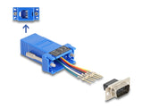 Delock D-Sub 9 Pin Stecker zu RJ12 Buchse Montagesatz blau