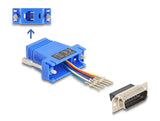 Delock D-Sub 15 Pin Stecker zu RJ12 Buchse Montagesatz blau