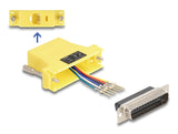 Delock D-Sub 25 Pin Stecker zu RJ12 Buchse Montagesatz gelb