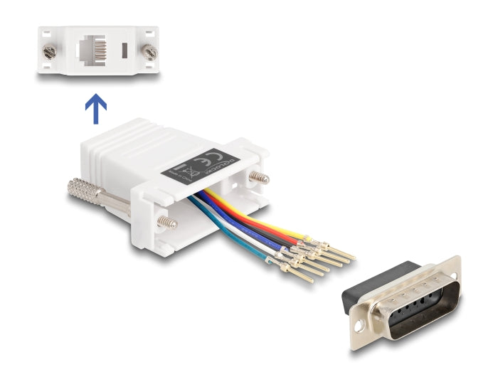 Delock D-Sub 15 Pin Stecker zu RJ12 Buchse Montagesatz weiß