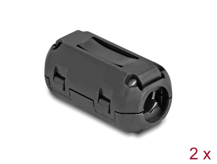 Delock Ferritkern / Ferritring für Rundkabel 9 mm 2 Stück schwarz