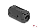 Delock Ferritkern / Ferritring für Rundkabel 9 mm 2 Stück schwarz