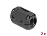 Delock Ferritkern / Ferritring für Rundkabel 13 mm 2 Stück schwarz