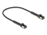 Delock RJ45 Slim Netzwerkkabel Cat.8.1 U/FTP winkelbar bis 40 Gbps schwarz 0,25 m