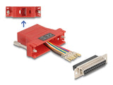 Delock D-Sub 25 Pin Buchse zu RJ45 Buchse Montagesatz rot