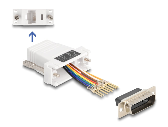 Delock D-Sub 15 Pin Stecker zu RJ45 Buchse Montagesatz weiß