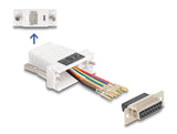Delock D-Sub 15 Pin Buchse zu RJ45 Buchse Montagesatz weiß
