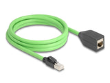 Delock RJ45 Netzwerk Verlängerungskabel Cat.6A Stecker zu Buchse SF/UTP schleppkettentauglich PUR (TPU) 2 m grün