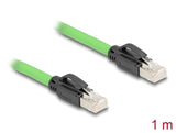 Delock RJ45 Netzwerkkabel Cat.6A Stecker zu Stecker SF/UTP schleppkettentauglich PUR (TPU) 1 m grün