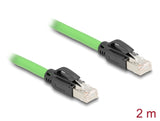 Delock RJ45 Netzwerkkabel Cat.6A Stecker zu Stecker SF/UTP schleppkettentauglich PUR (TPU) 2 m grün
