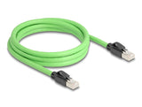 Delock RJ45 Netzwerkkabel Cat.6A Stecker zu Stecker SF/UTP schleppkettentauglich PUR (TPU) 2 m grün