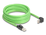 Delock RJ45 Netzwerkkabel Cat.6A Stecker zu Stecker oben gewinkelt SF/UTP schleppkettentauglich PUR (TPU) 5 m grün